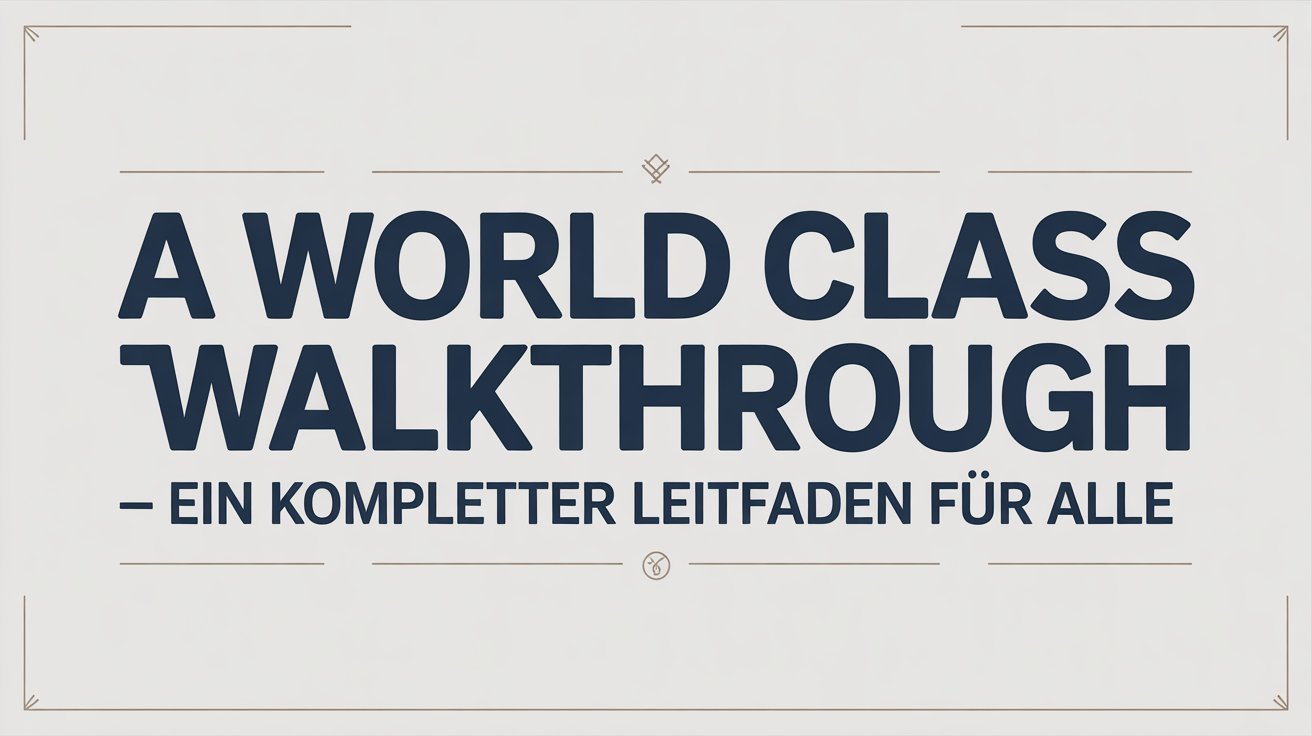 A World Class Walkthrough
